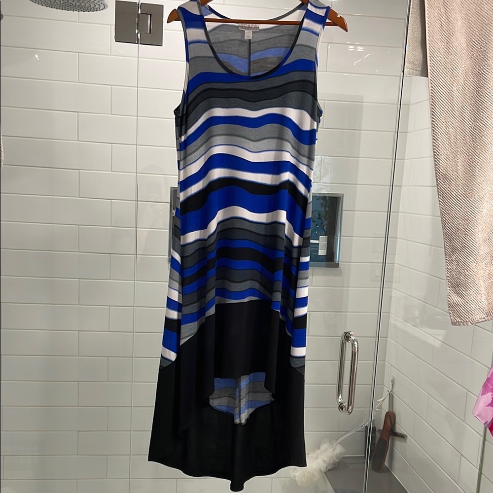 Scapa Blue and White Casual High-Low Sundress